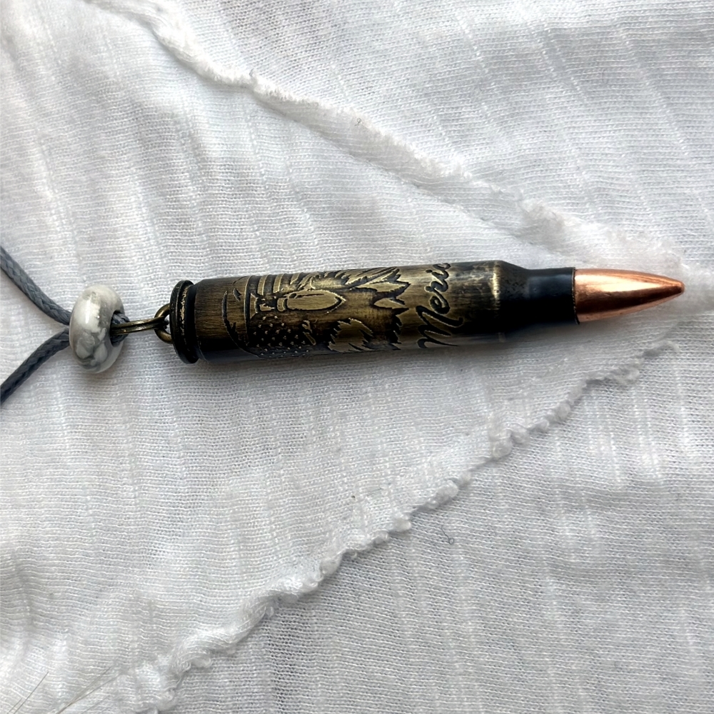 Engraved .223 Bullet Case with Eagle Wearing American Flag Sunglasses MERICA - Picture 2 of 2